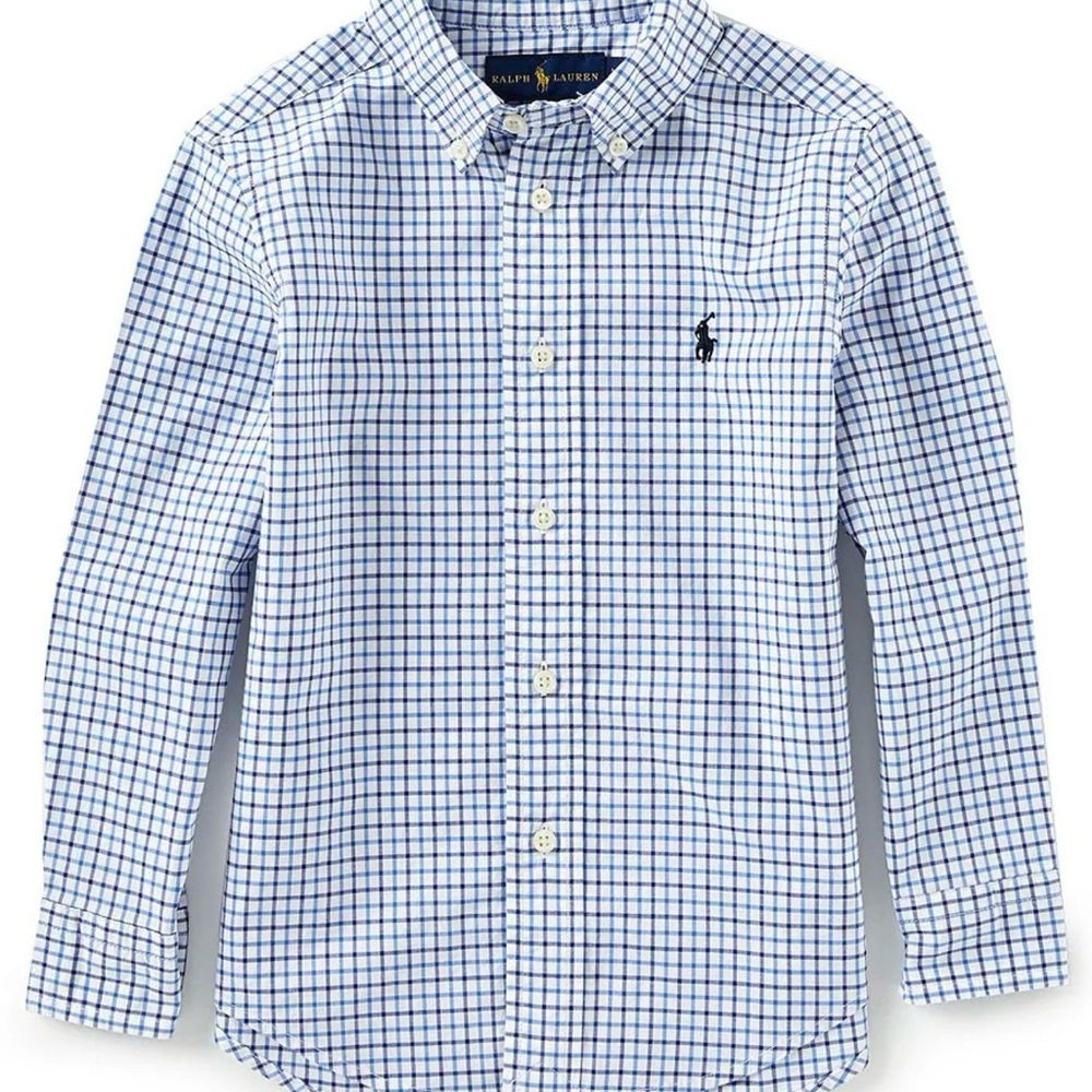 Polo by Ralph Lauren Blue and White Checkered Shirt